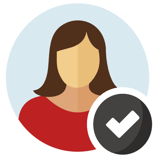 Checkmark Female User Color PNG Image