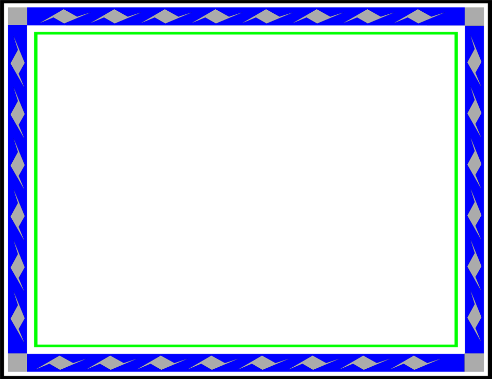 Blue Border Frame Transparent Background PNG Image