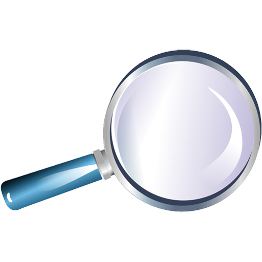 Blue Magnifying Glass Icon PNG Image