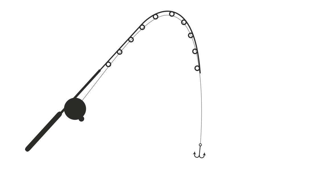 Fishing Pole Overlay Digital .PNG File With Attached Fish Cut-out