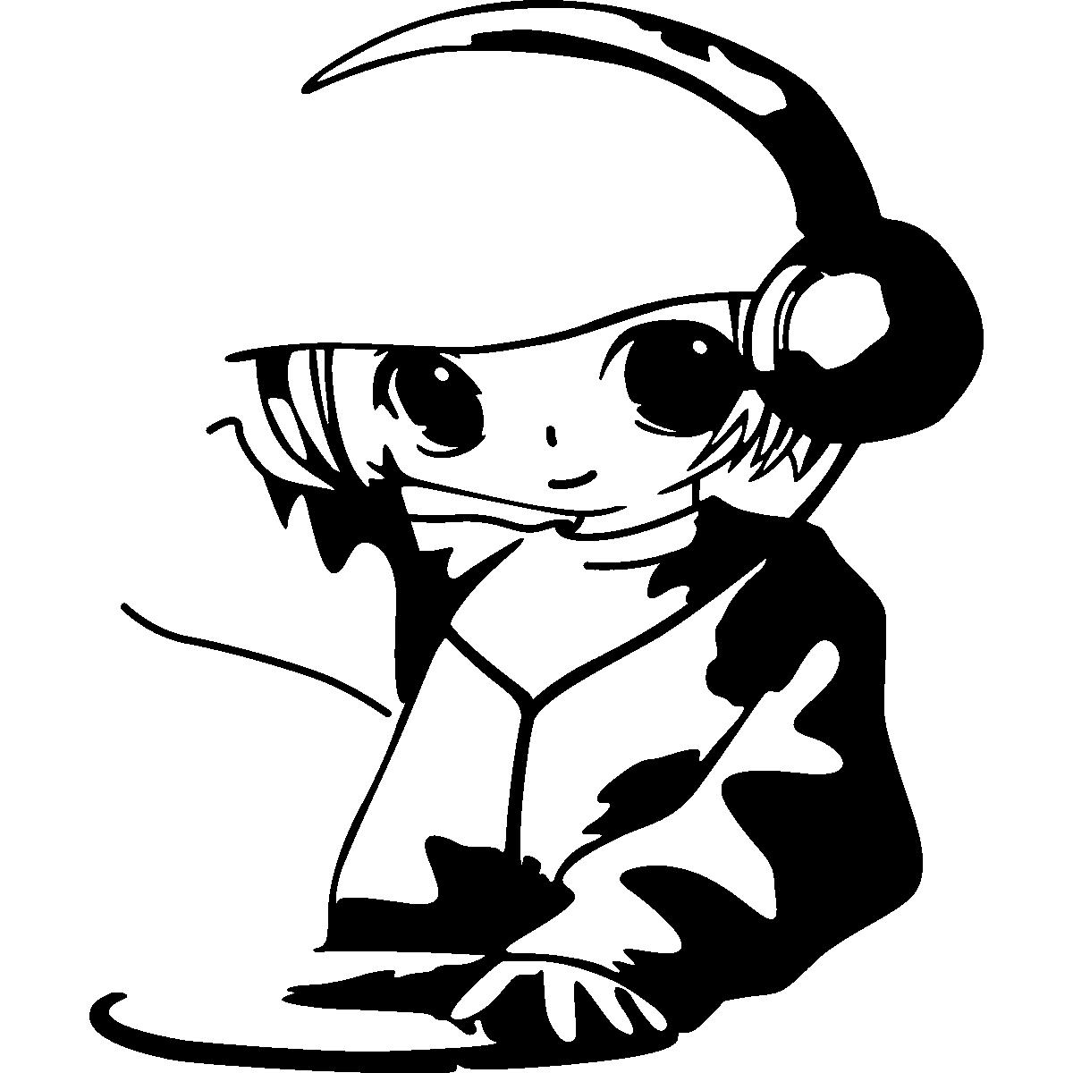 girl dj vector