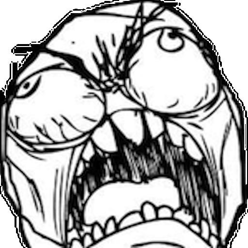 Meme, crying troll face illustration, png
