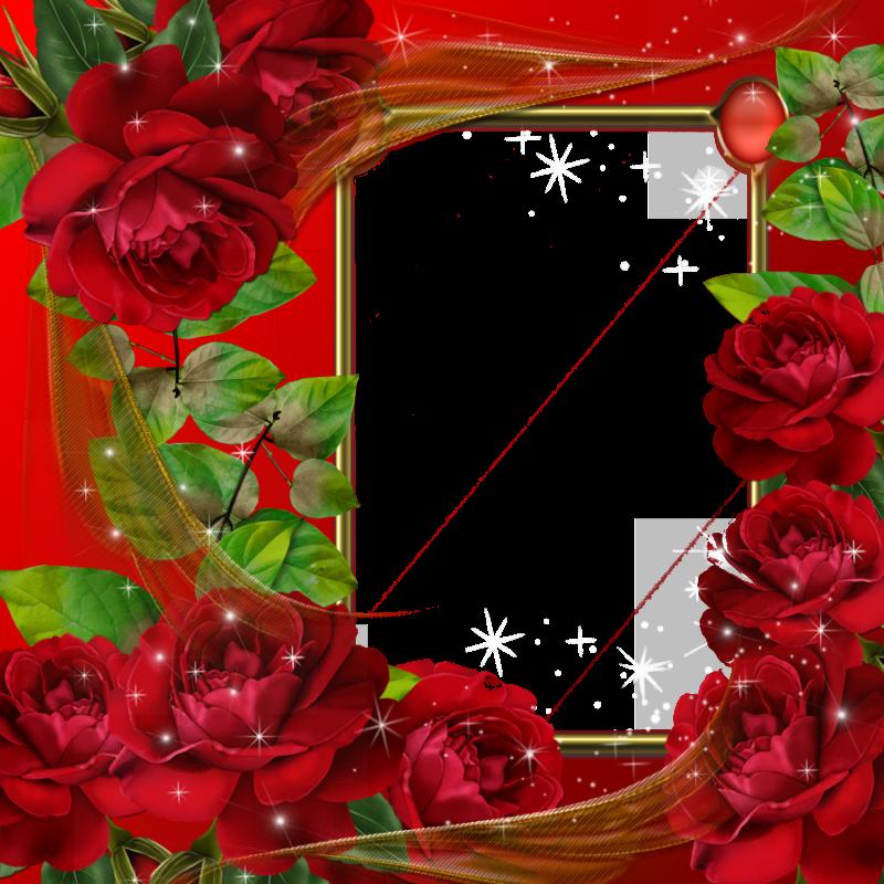 Download Picture Flower Frame Pic Application Editor Red HQ PNG Image