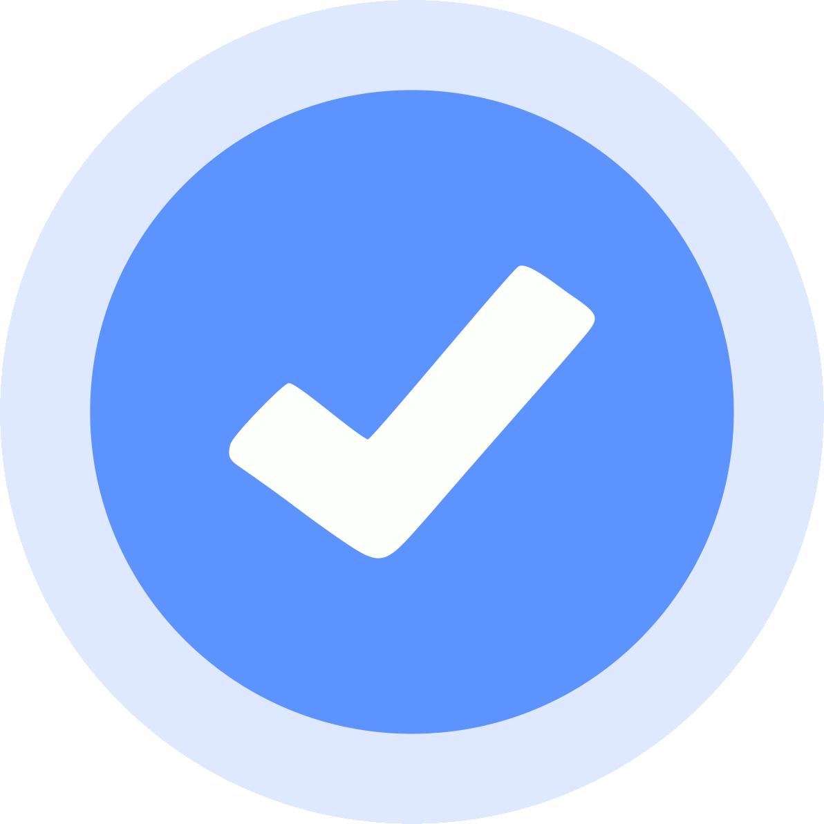 blue tick mark