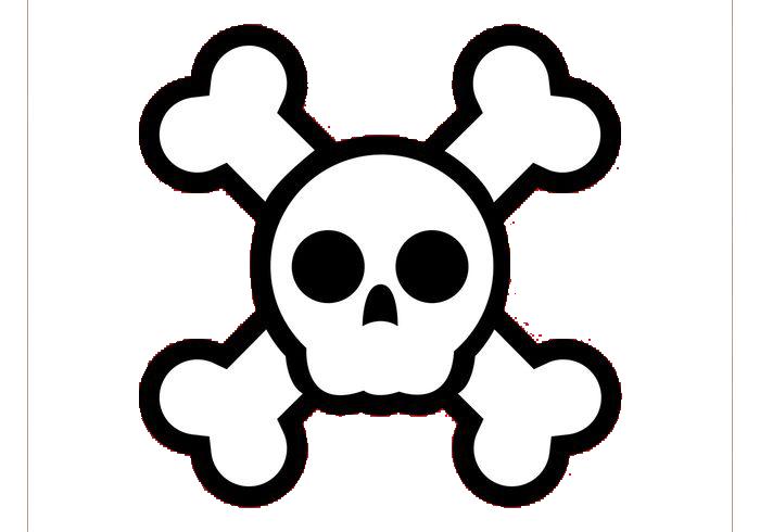 cartoon dog skull and crossbones