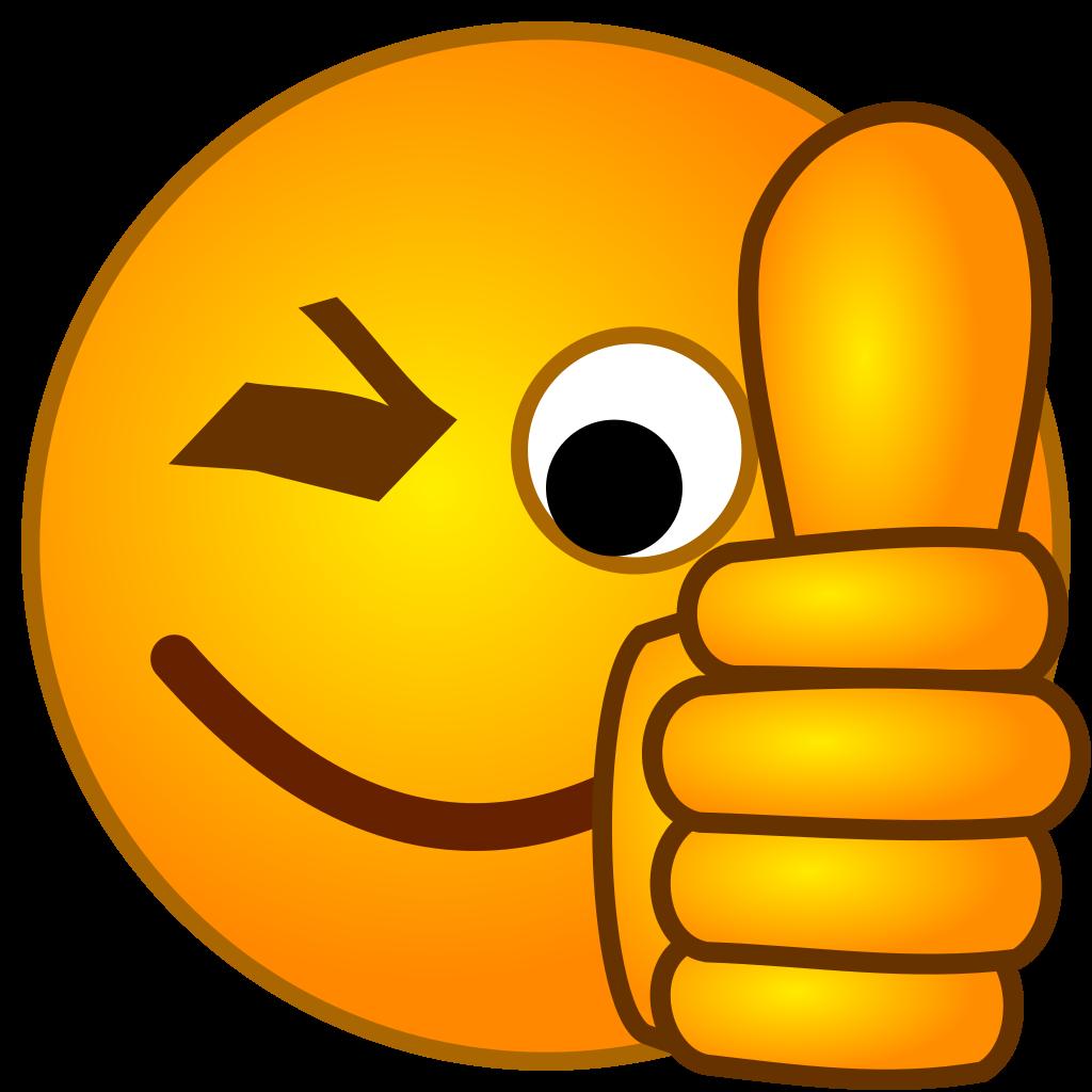 happy face thumbs up gif