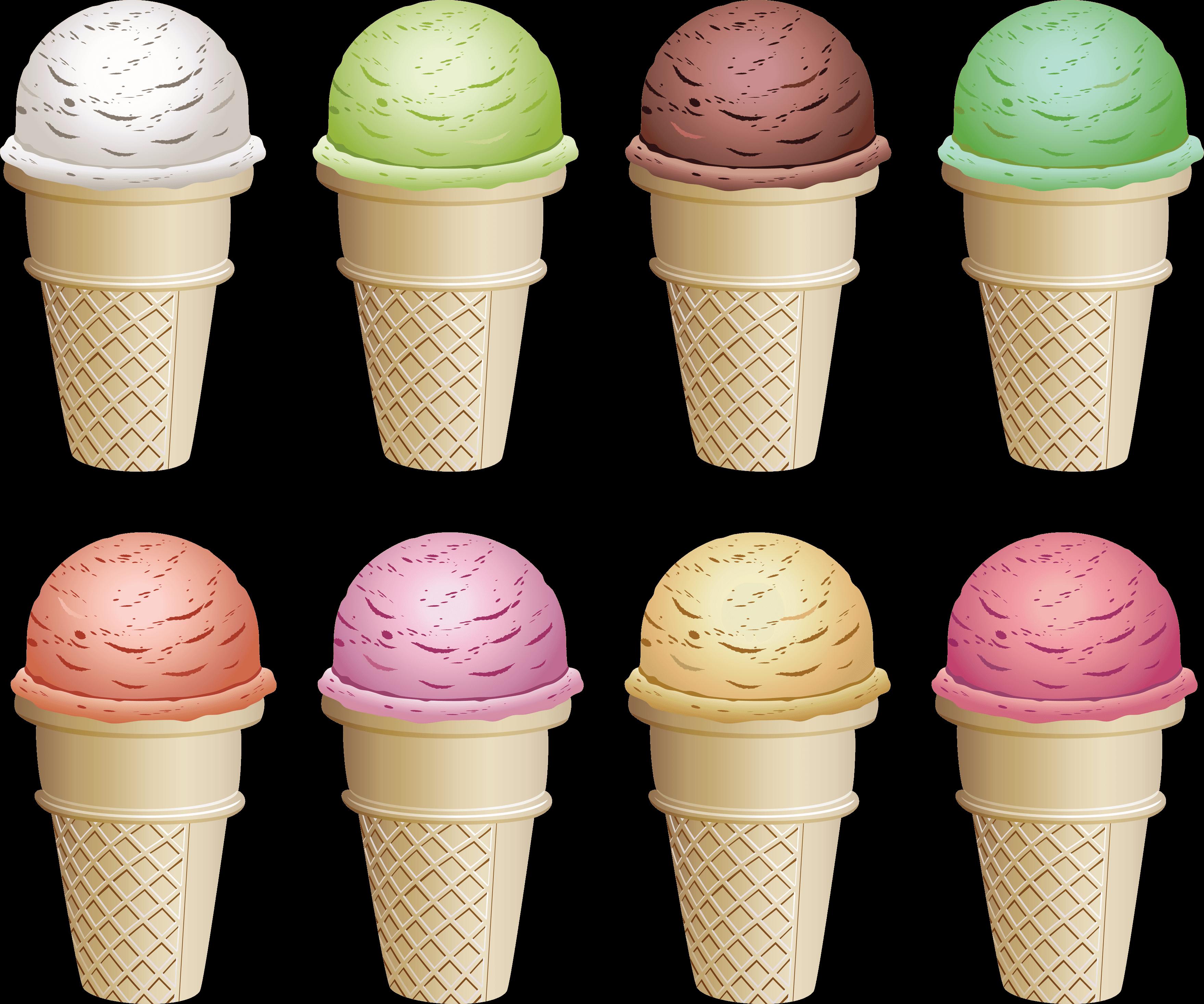 Ice Cream Design PNG Transparent, Color Creative 8 Groups Of Ice