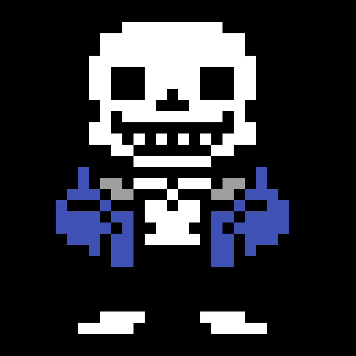 Download Sans Undertale Black Line White Sprite HQ PNG Image, FreePNGImg