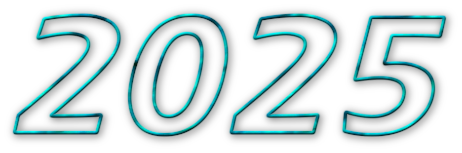 Happy New Year 2025 Bold Text PNG Image