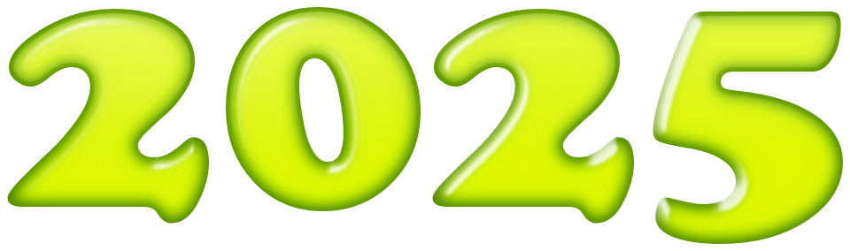 Happy New Year 2025 Classic Text PNG Image