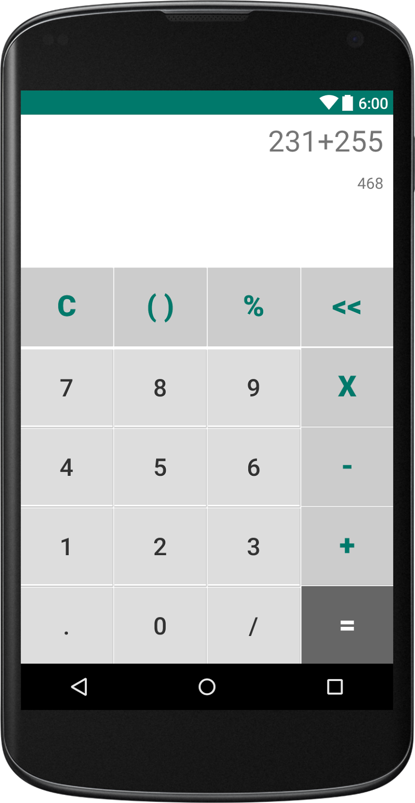 Simple Calculator Design User Interface Android PNG Image