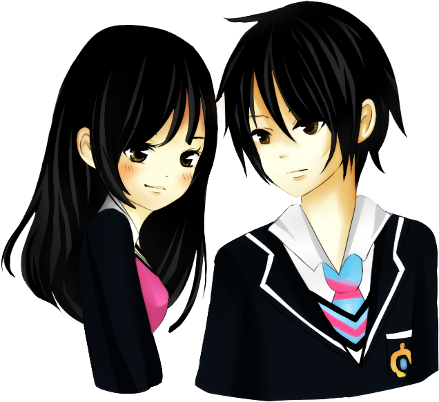 Cute Couple Anime HQ Image Free PNG Image