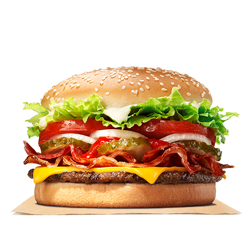 King Whopper Hamburger Gourmet Cheeseburger Bacon Specialty PNG Image