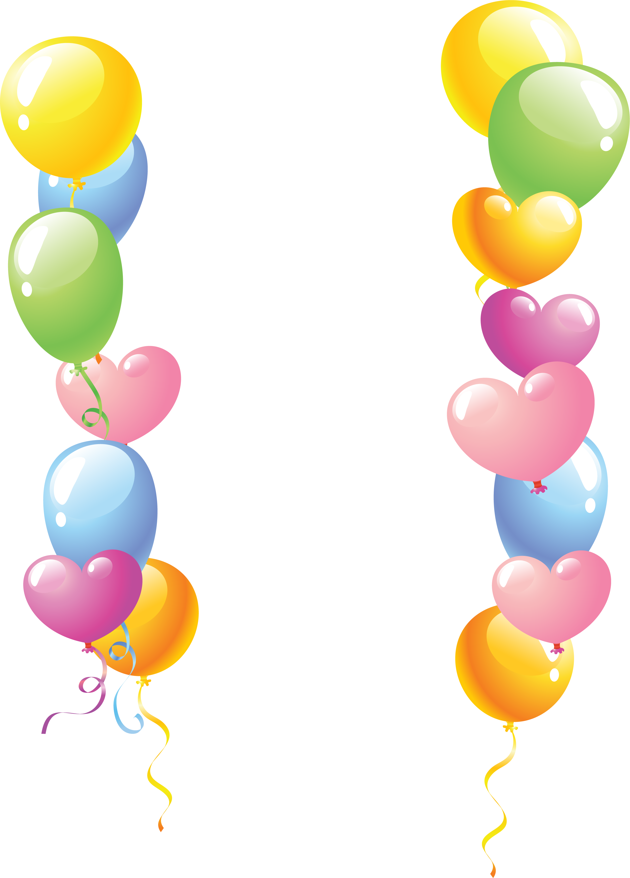 Color Heart Balloon Border Free PNG HQ PNG Image