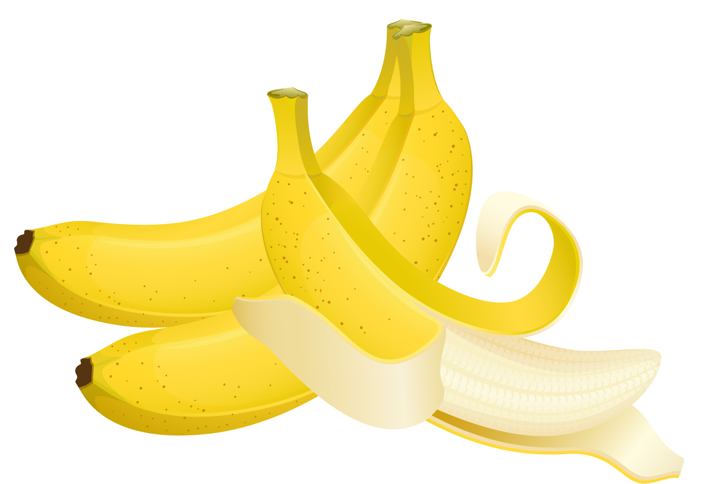 Bananas Painted Cartoon Large Fruit Banana PNG Image