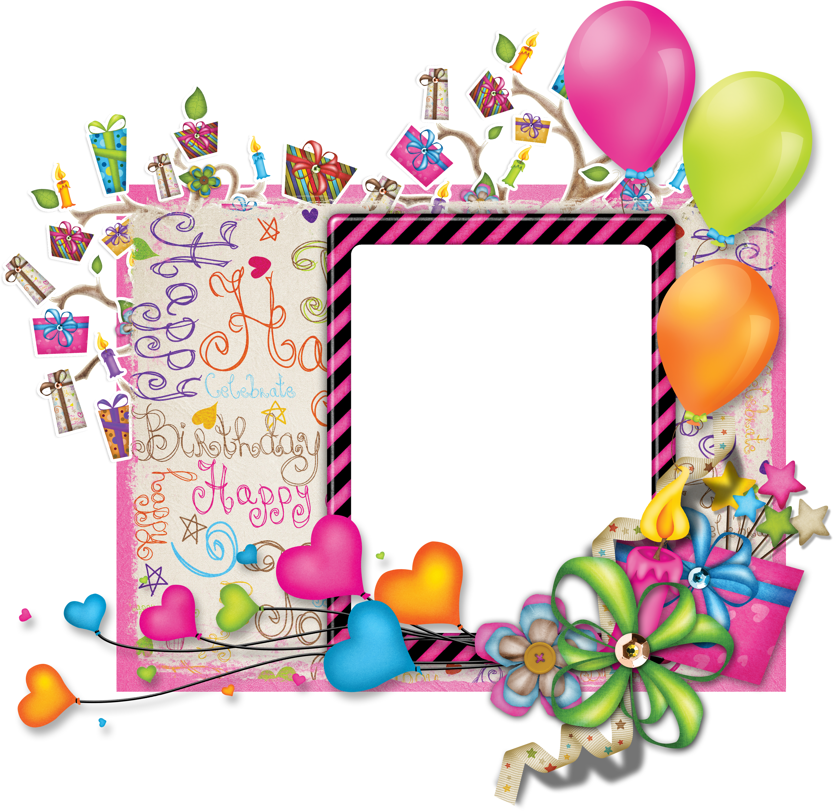 Cake Picture Frame Birthday Free Photo PNG PNG Image