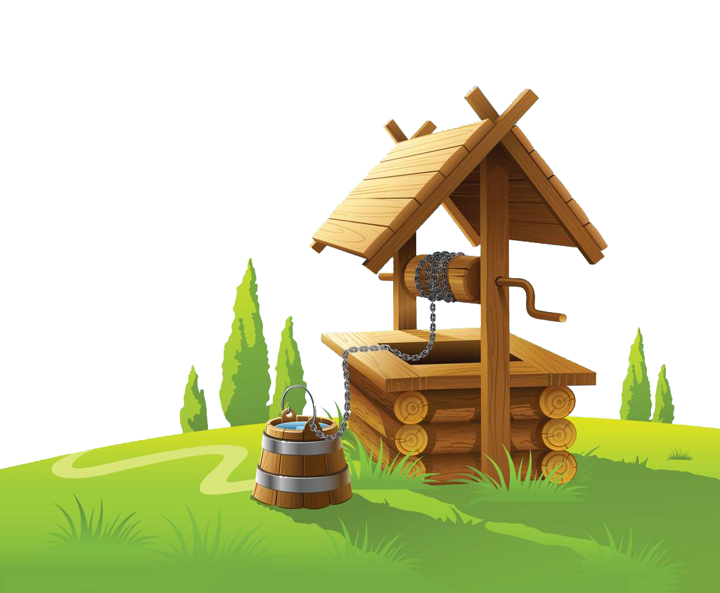 House Well Royaltyfree Water Wood Drawing PNG Image