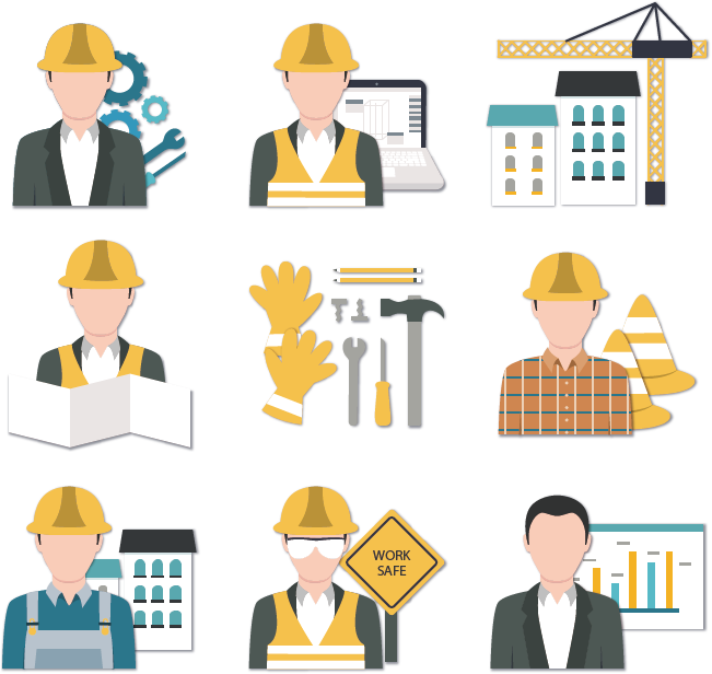 Vector Icons Workers Worker Engineering Construction Architectural PNG Image