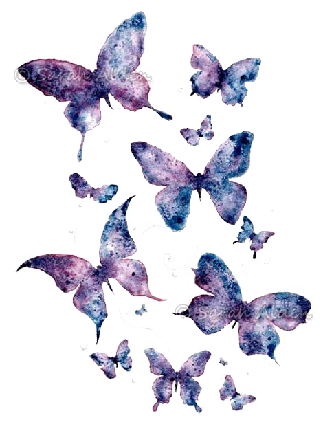 Download Free Butterfly Art Purple Watercolor Paper Painting ICON
