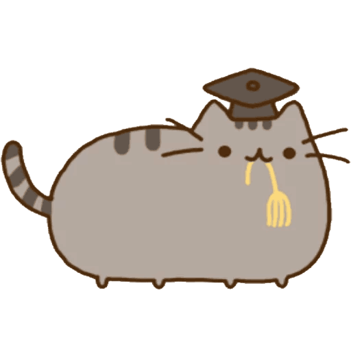 Ceremony Medium Carnivoran Pusheen Graduation Cat Sized PNG Image