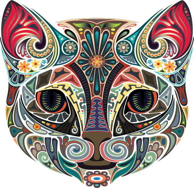 Vector Color Cat T-Shirt Iron-On Animal PNG Image