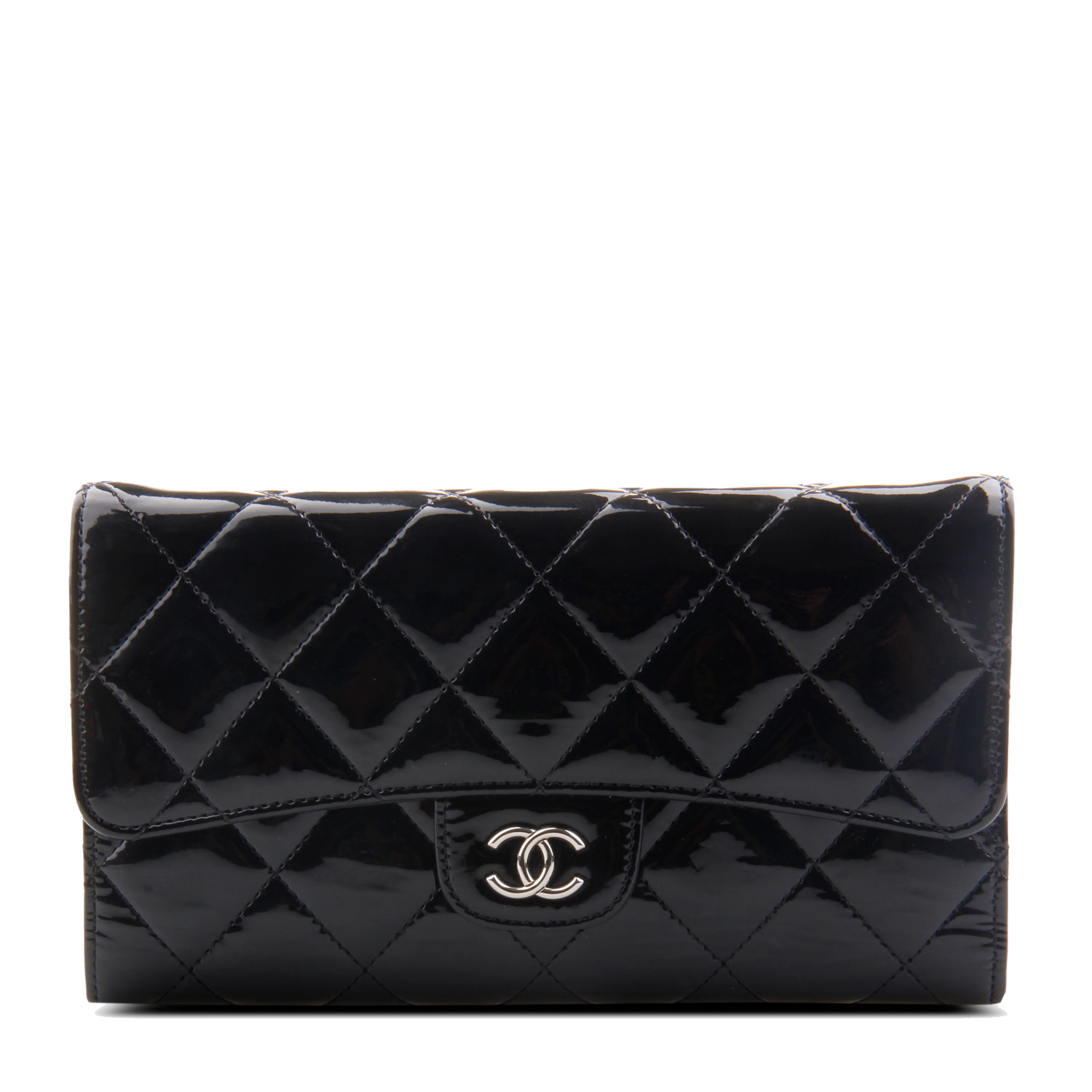 Patent Leather Purse Wallet Black Handbag Chanel PNG Image