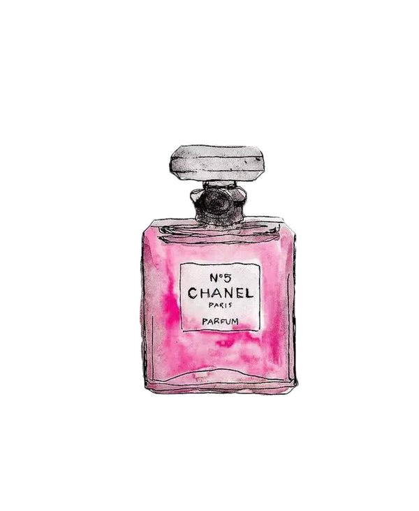 Pink Mademoiselle No. Painted Perfume Coco Chanel PNG Image