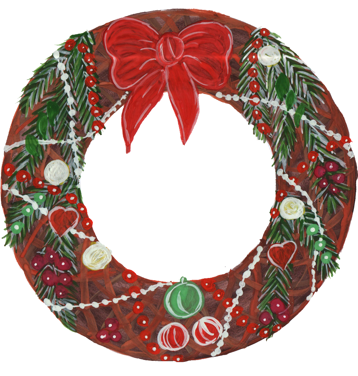 Watercolor Wreath Christmas Free Download Image PNG Image