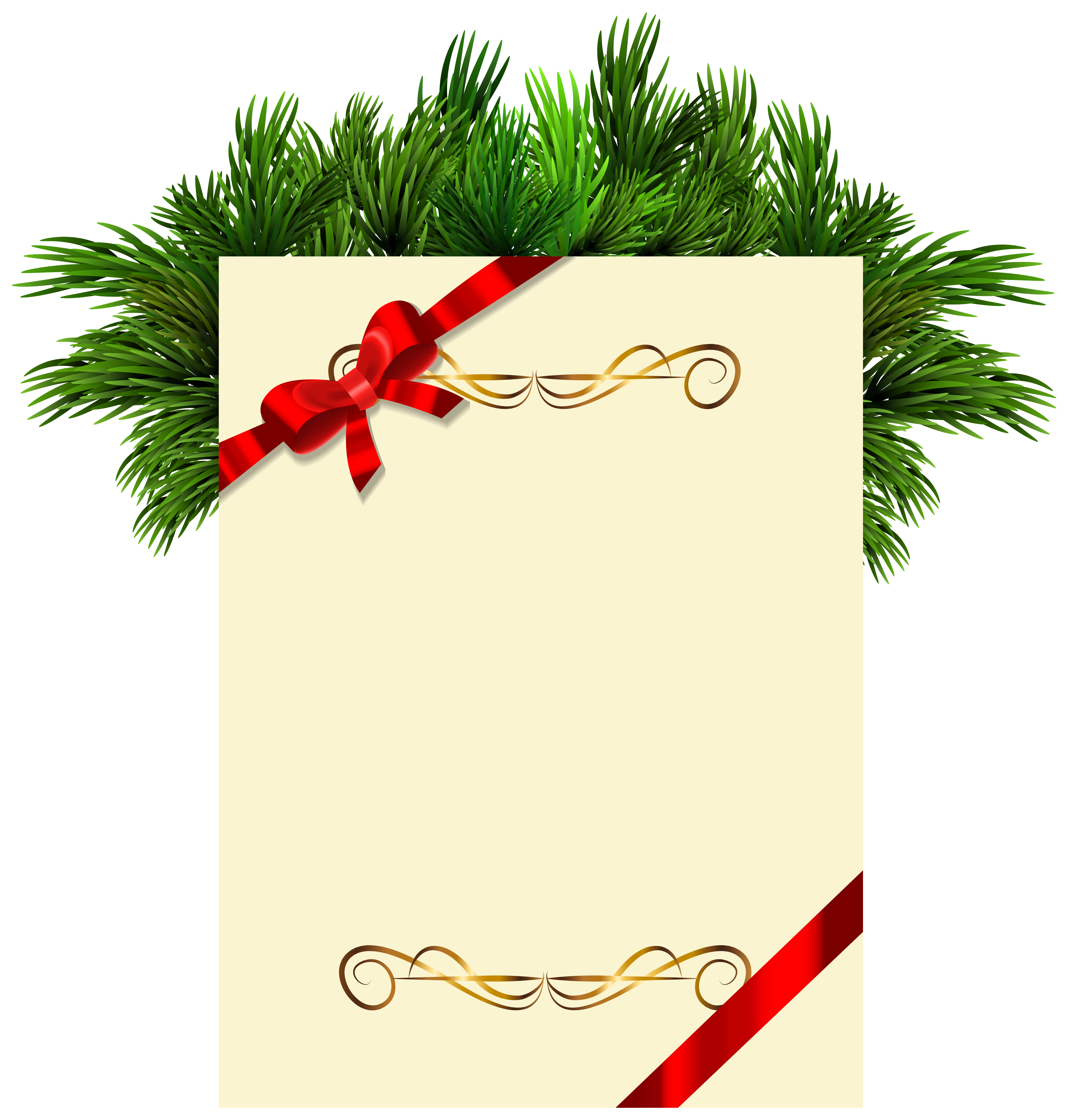 Picture Branches Claus Pine Invitation Santa Blank PNG Image