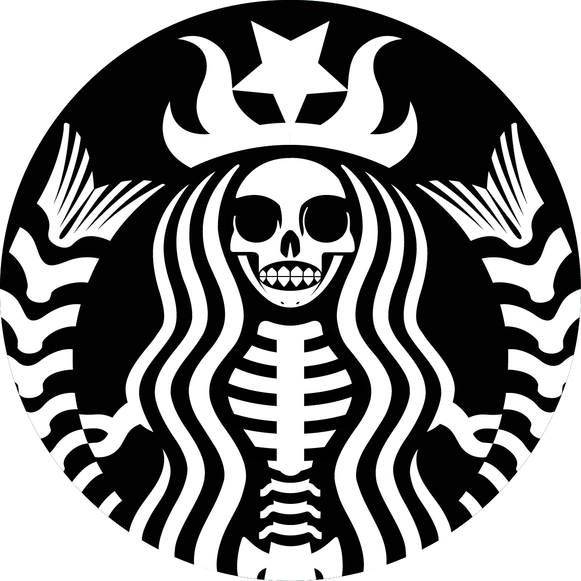 Coffee Skull Espresso Black Starbucks Beans Cafe PNG Image