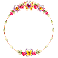 Floral Round Frame Transparent Background PNG Image