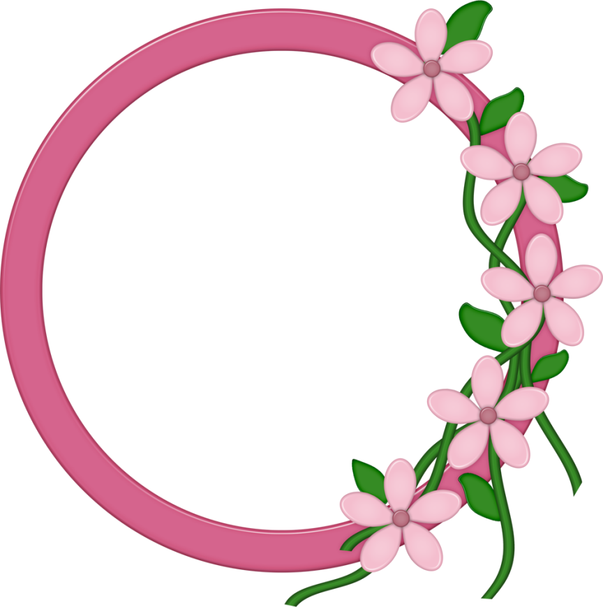 Floral Round Frame Picture PNG Image