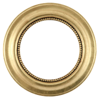 Golden Round Frame Transparent Background PNG Image