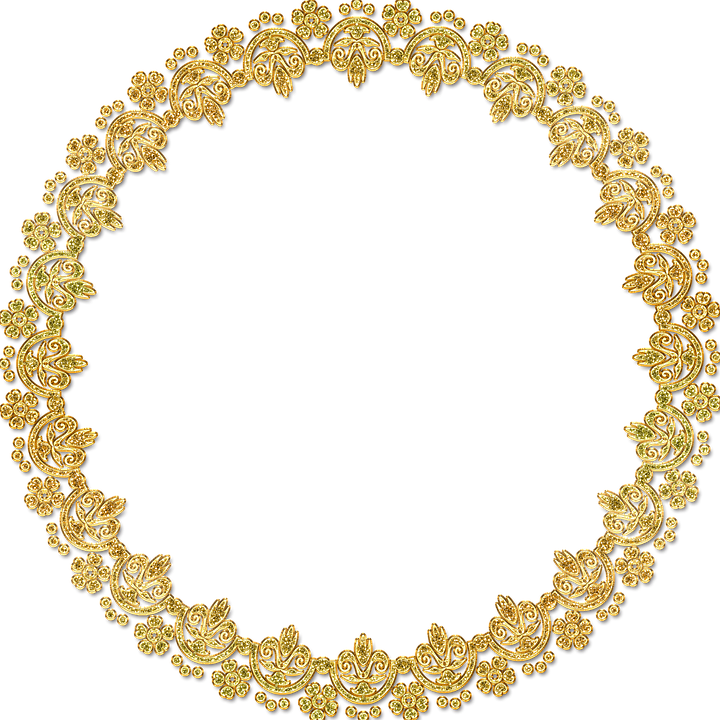 Golden Round Frame Hd PNG Image