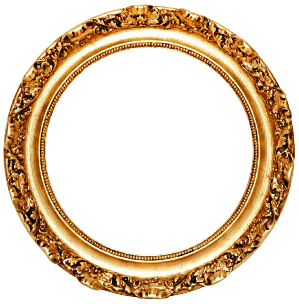 Golden Round Frame Transparent PNG Image