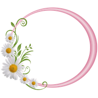Floral Round Frame File PNG Image