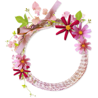 Floral Round Frame Clipart PNG Image