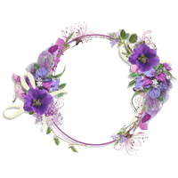 Floral Round Frame PNG Image