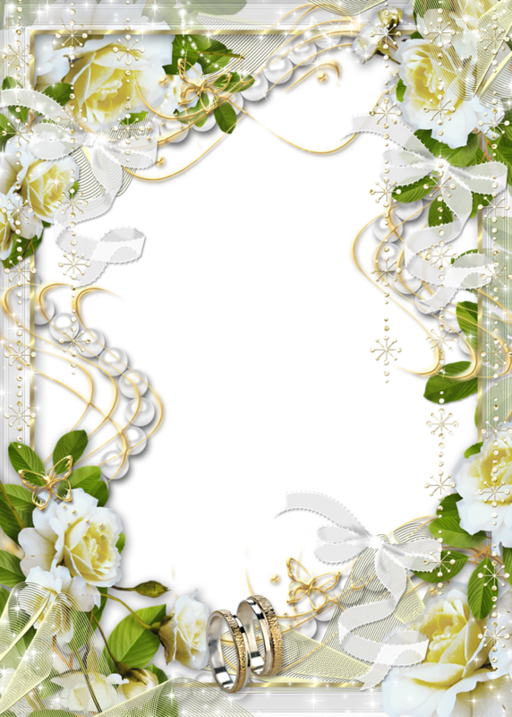 White Flower Frame Clipart PNG Image