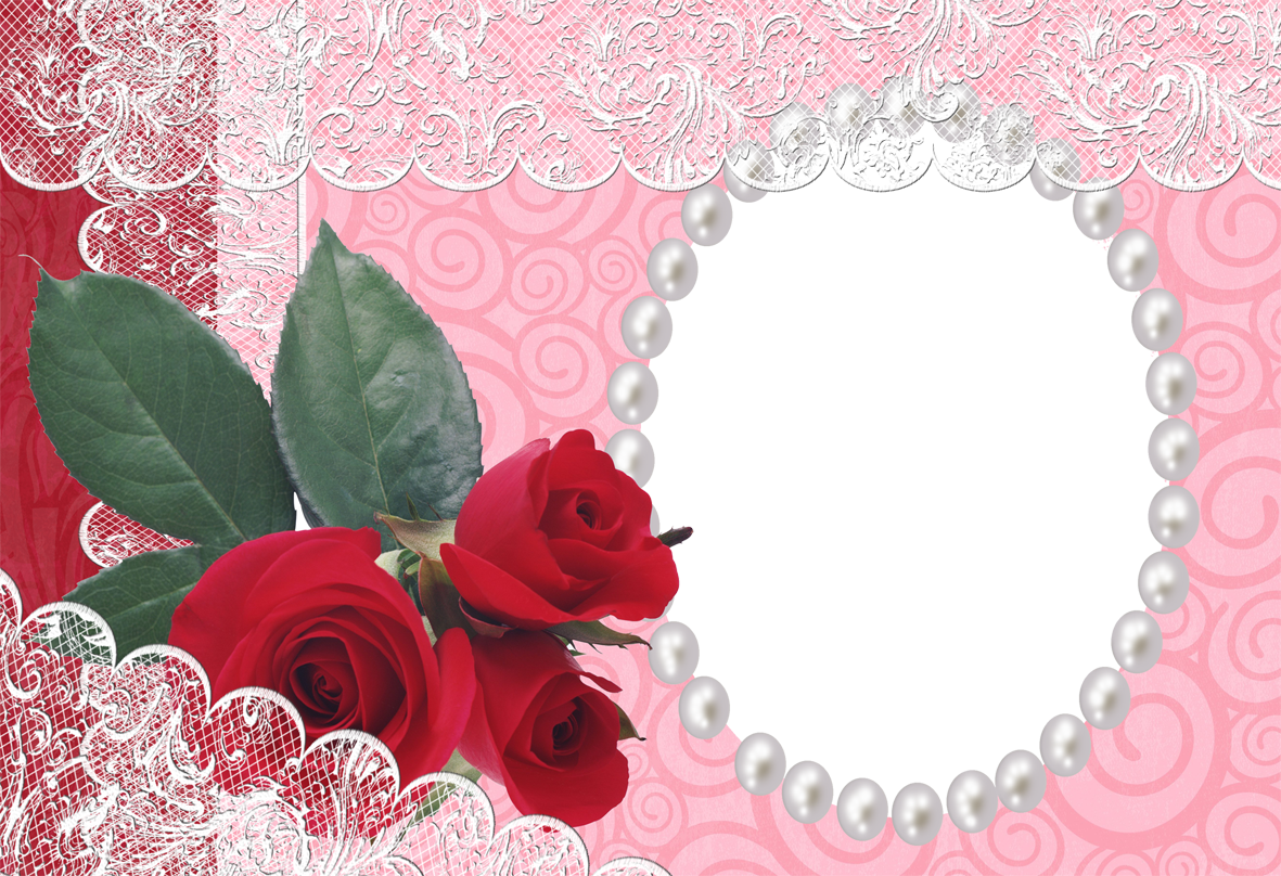 Red Flower Frame Photo PNG Image