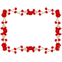Red Flower Frame Transparent PNG Image