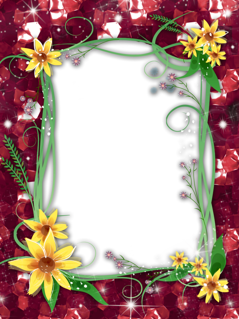 Red Flower Frame Transparent Image PNG Image