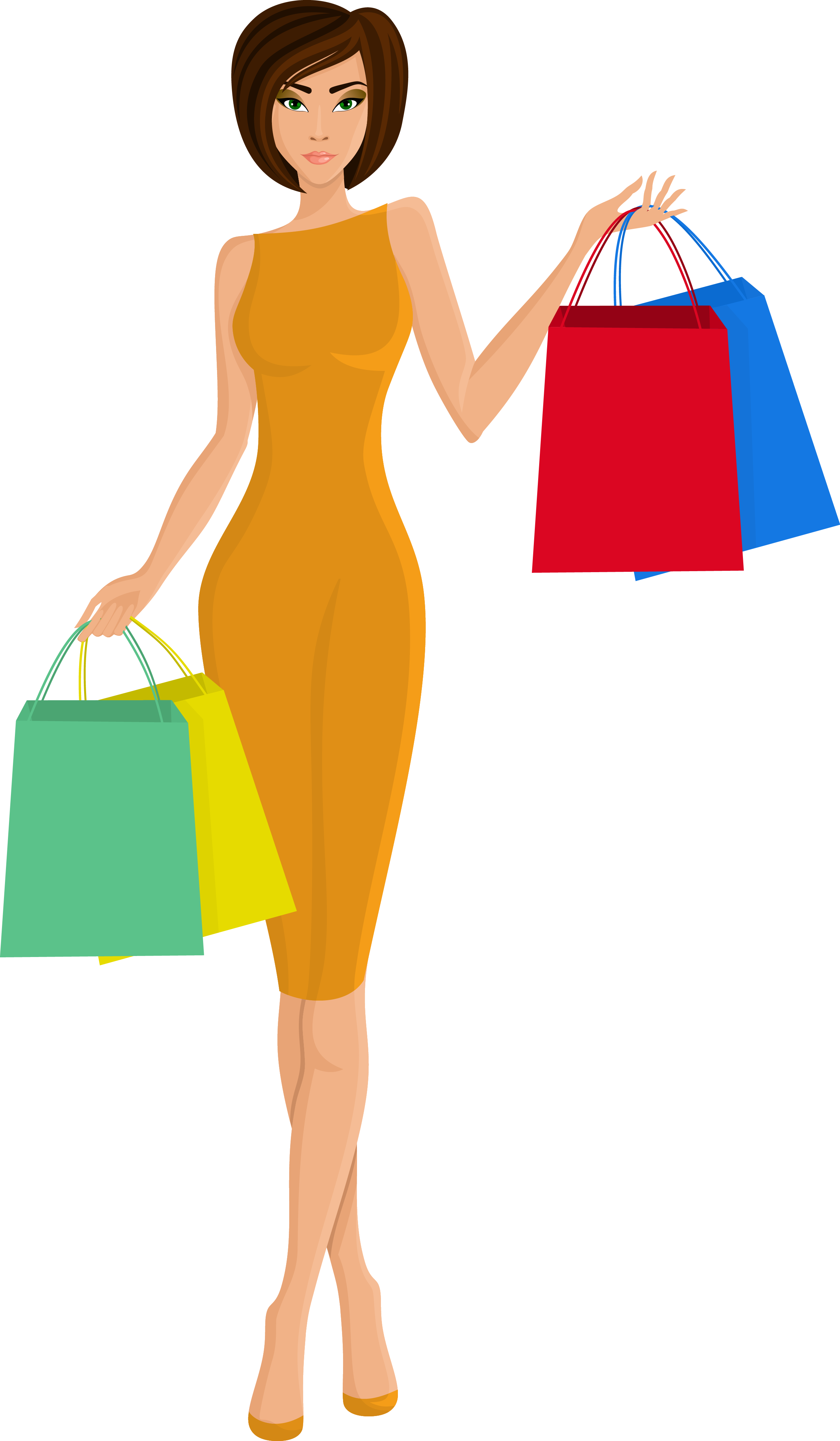 Girl Vector Shopping Cartoon PNG Download Free PNG Image