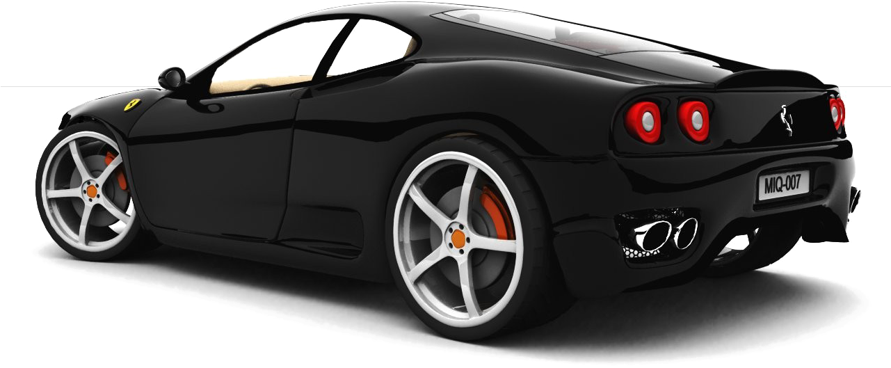 Car Matte Black Ferrari Download HD PNG Image