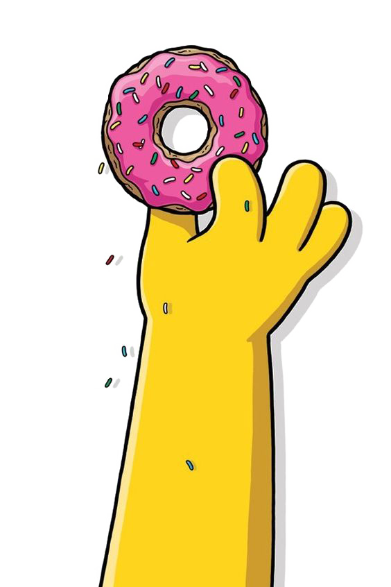 Homer Pink Bart Yellow Doughnut Simpson PNG Image