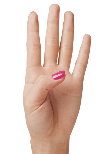 Women Hand Showing Four Finger PNG Image