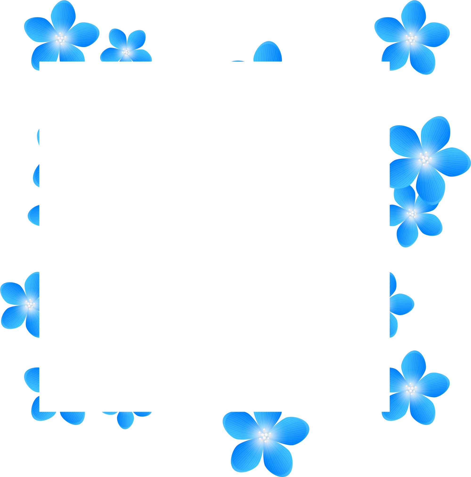 Blue Frame Flower Free Transparent Image HQ PNG Image