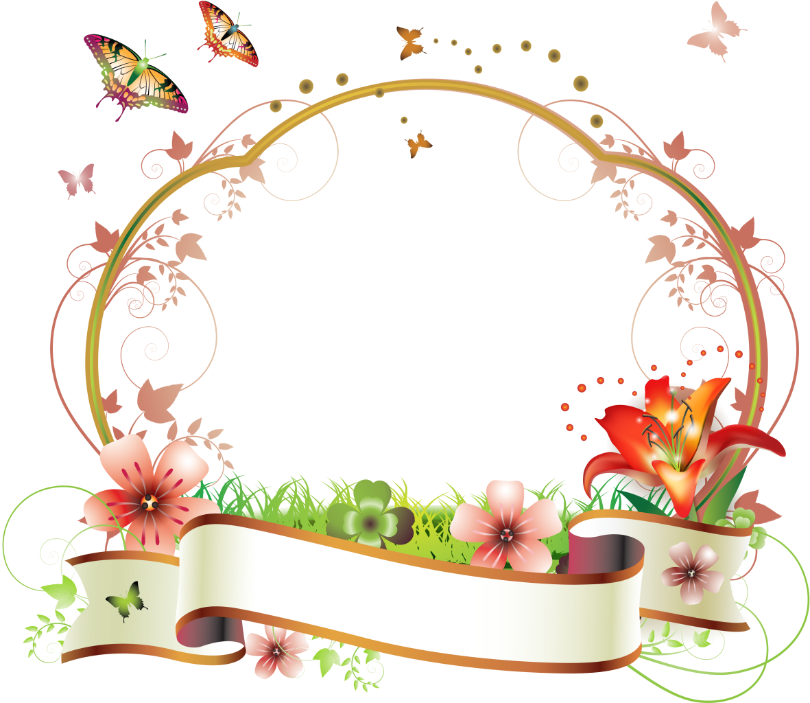 Cuadro Frame Paper Flower Free HQ Image PNG Image