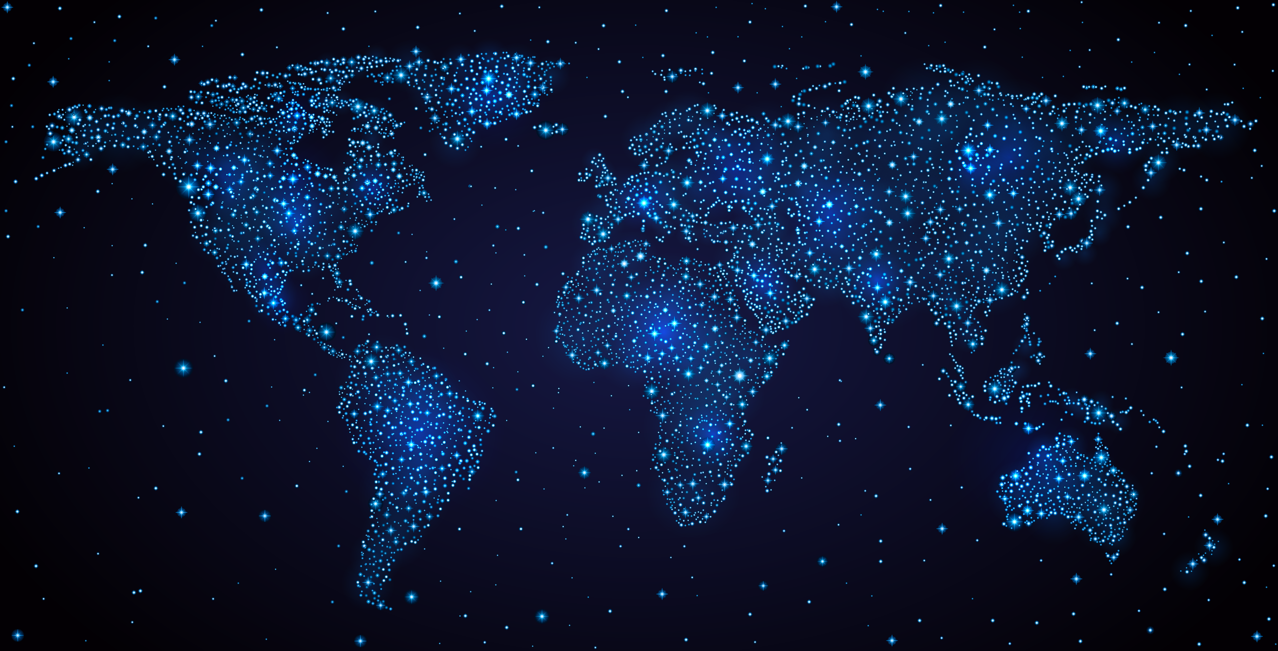 Blue Map Star Sky Night World PNG Image