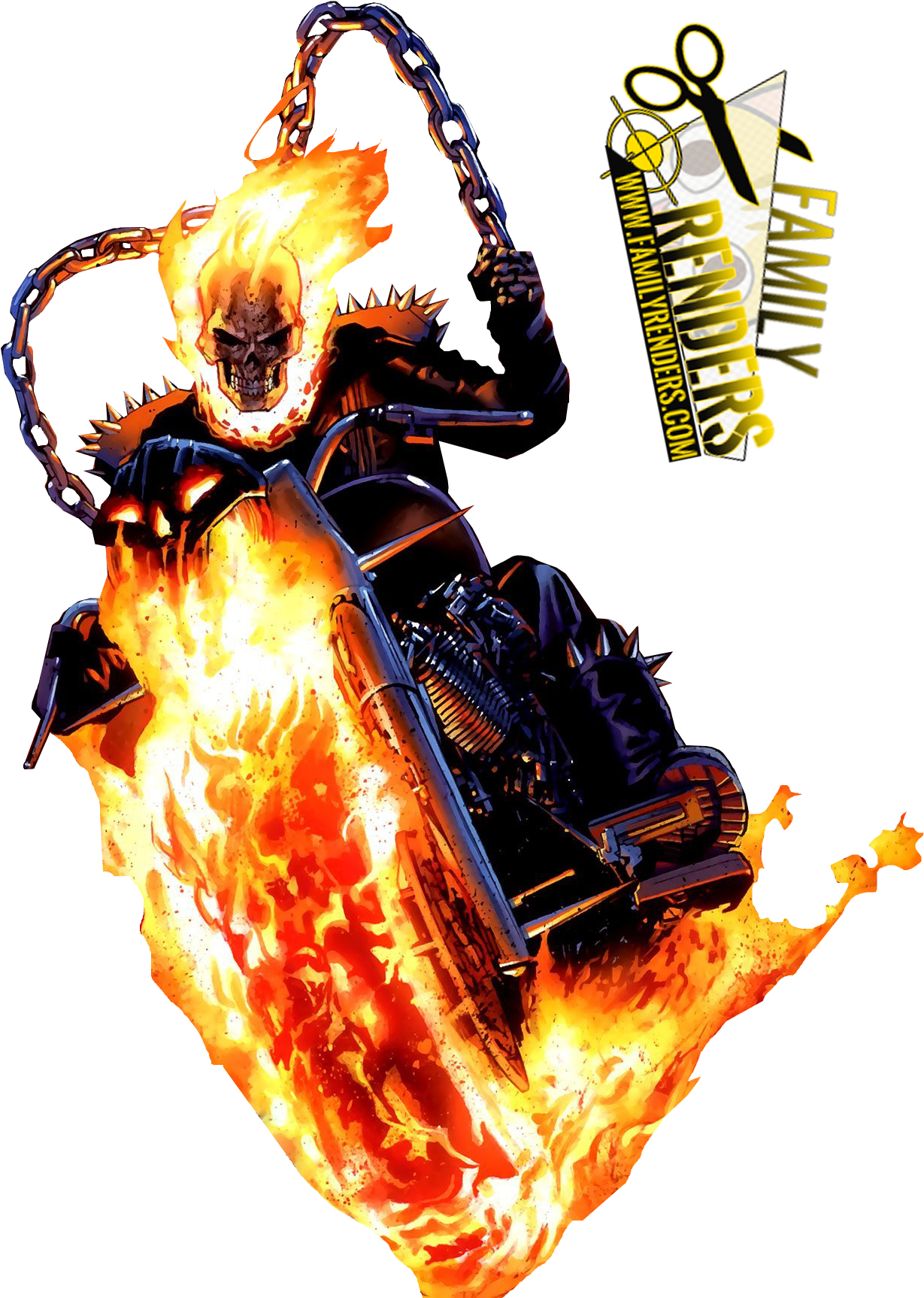 Ghost Flame Rider Free Clipart HQ PNG Image